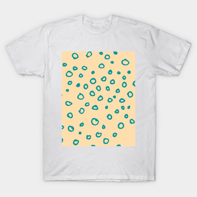 Abstract boho blue bubble pattern T-Shirt by Word and Saying